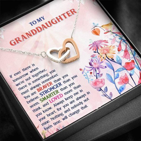 To My Granddaughter - If Ever There is Tomorrow - Interlocking Heart Necklace