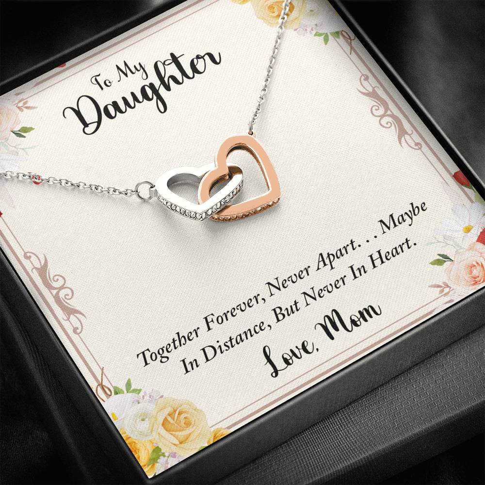 Daughter, Together Forever, Interlocking Hearts Necklace
