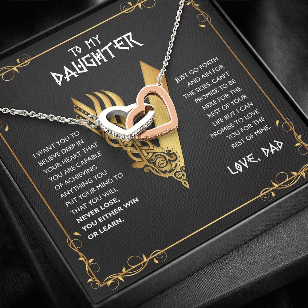 Daughter, You Are Capable, Interlocking Hearts Necklace
