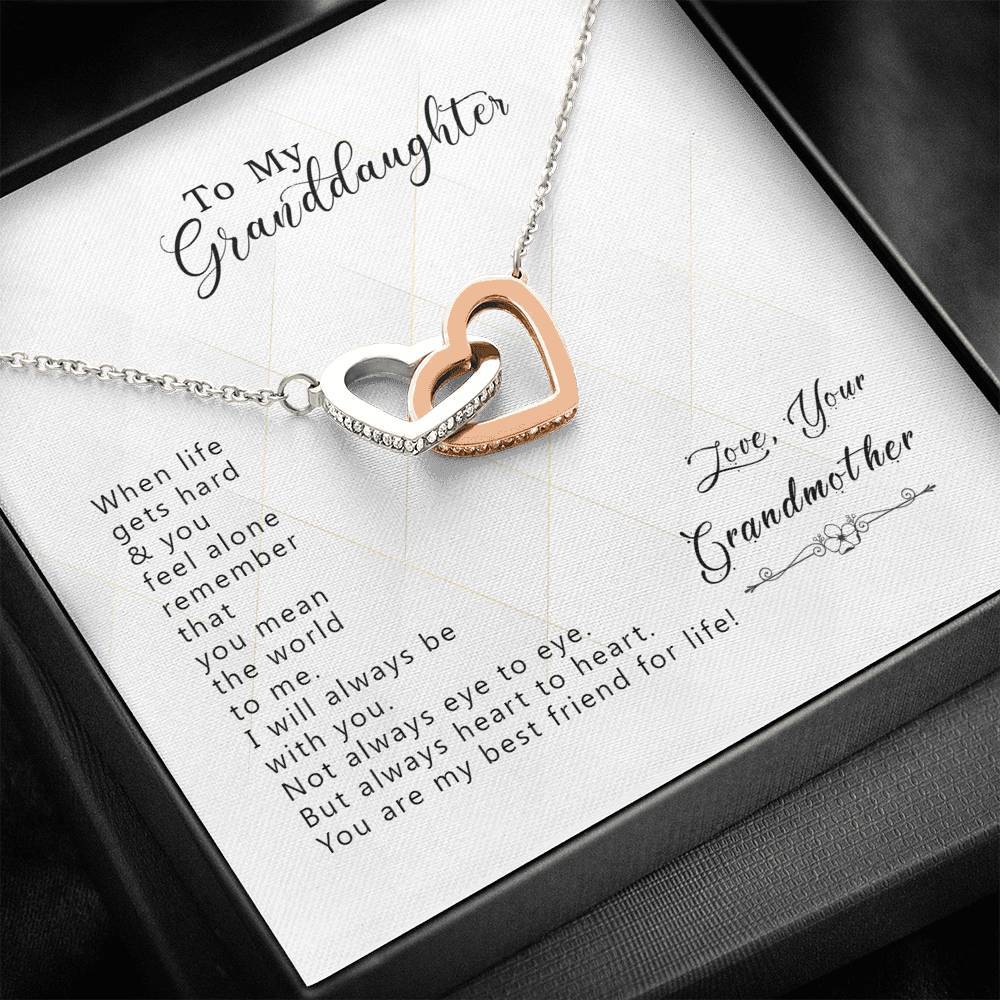 To My Granddaughter - You Are Always In My Heart - Interlocking Hearts Necklace