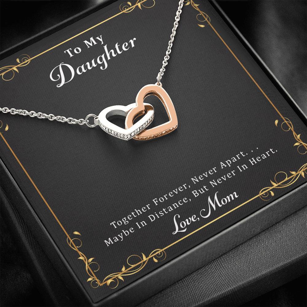 Daughter, Together Forever, Interlocking Hearts Necklace