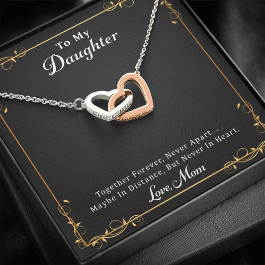 Daughter, Together Forever, Interlocking Hearts Necklace