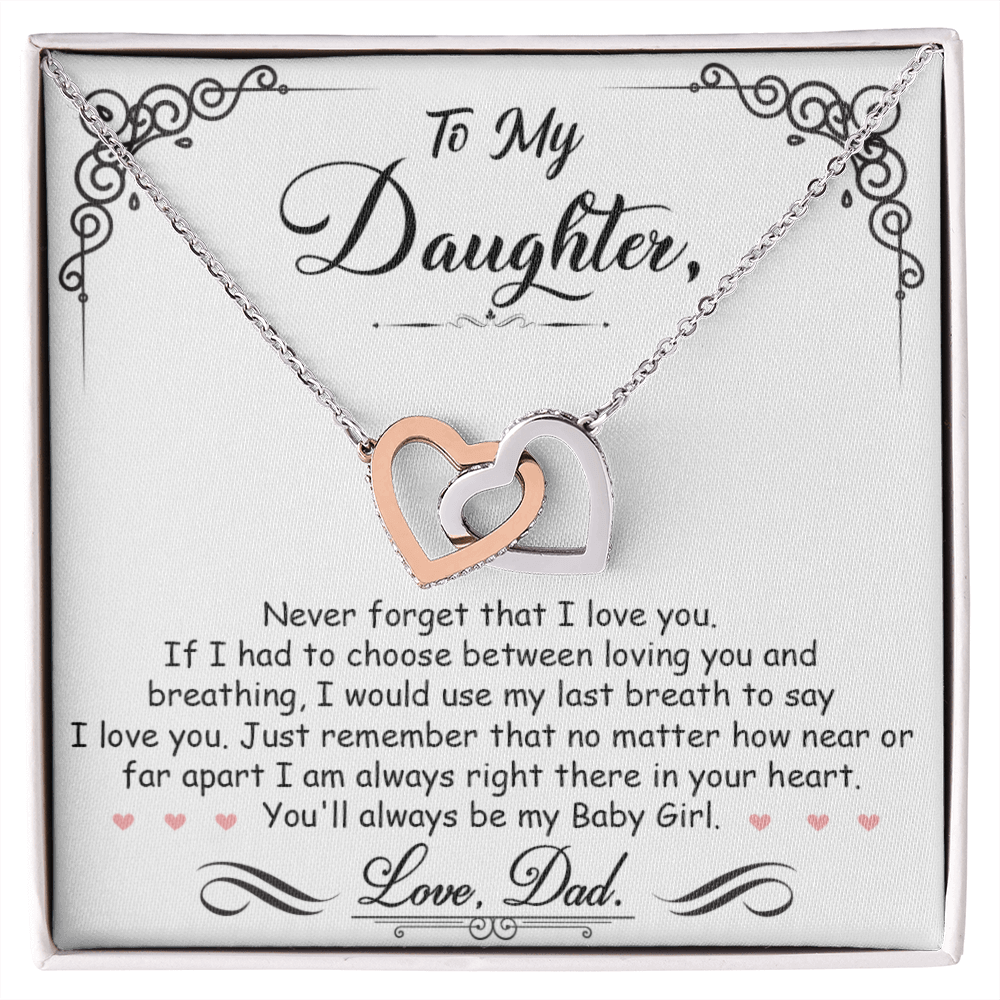 TO MY DAUGHTER BREATHING INTERLOCKING NECKLACE GIFT SET