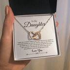 Daughter, You Are Capable, Interlocking Hearts Necklace