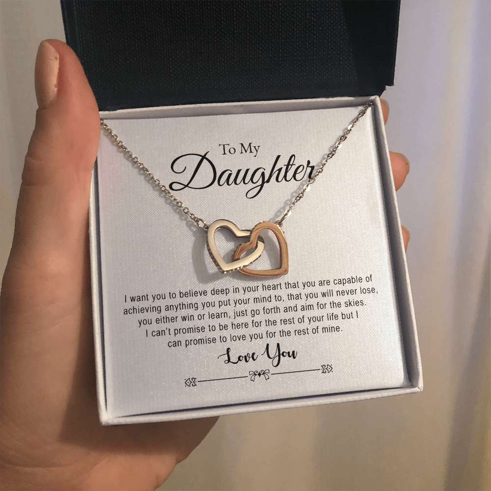Daughter, You Are Capable, Interlocking Hearts Necklace