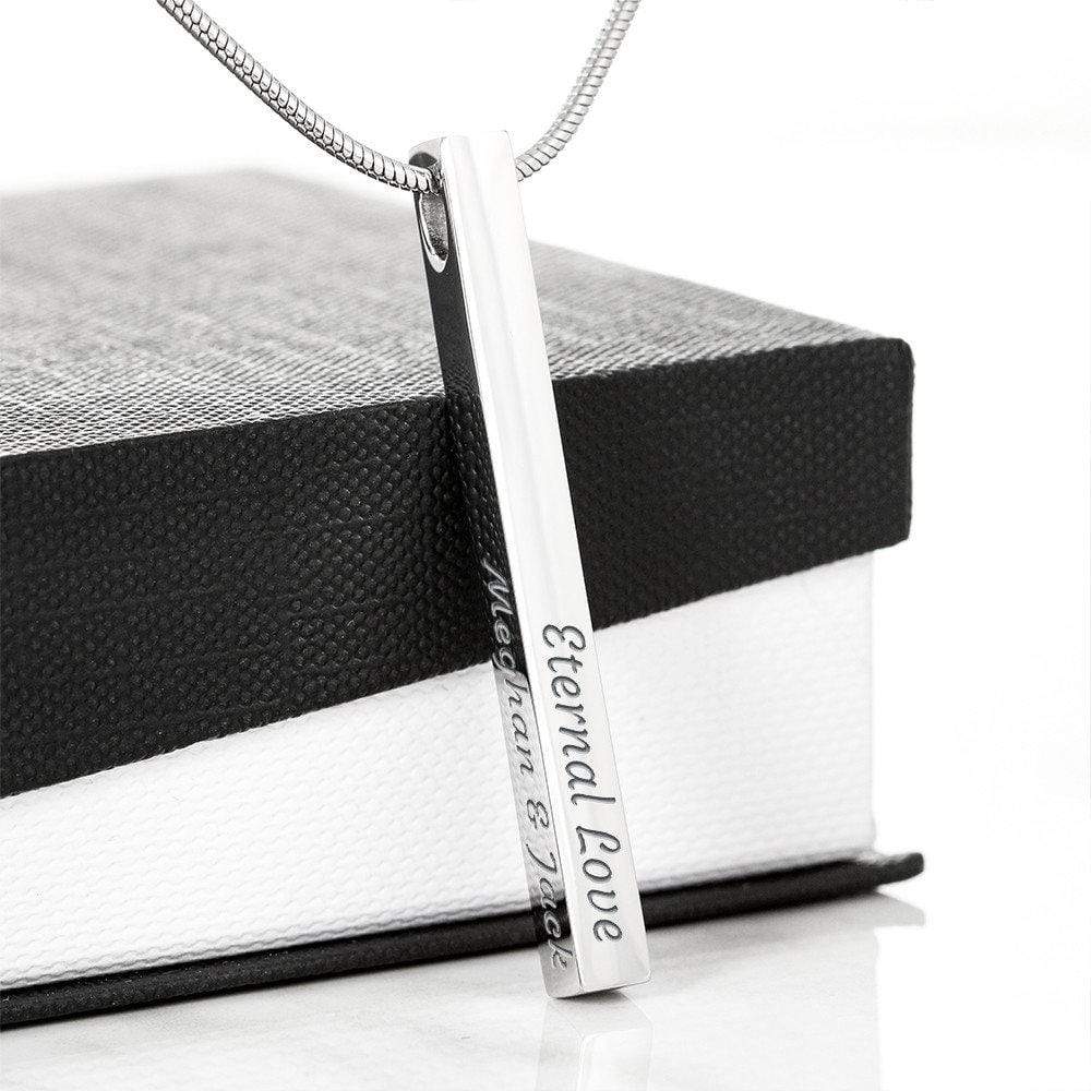 To Mom, Engraved Kids' Names, Stick Necklace