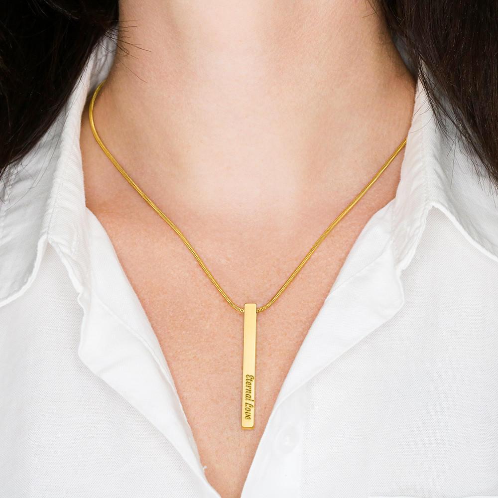 To Wife, Engraved Elegant Stick Necklace