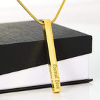 To Mom, Engraved Kids' Names, Stick Necklace