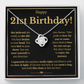 21ST BIRTHDAY SQUEEZED LOVE KNOT NECKLACE GIFT SET