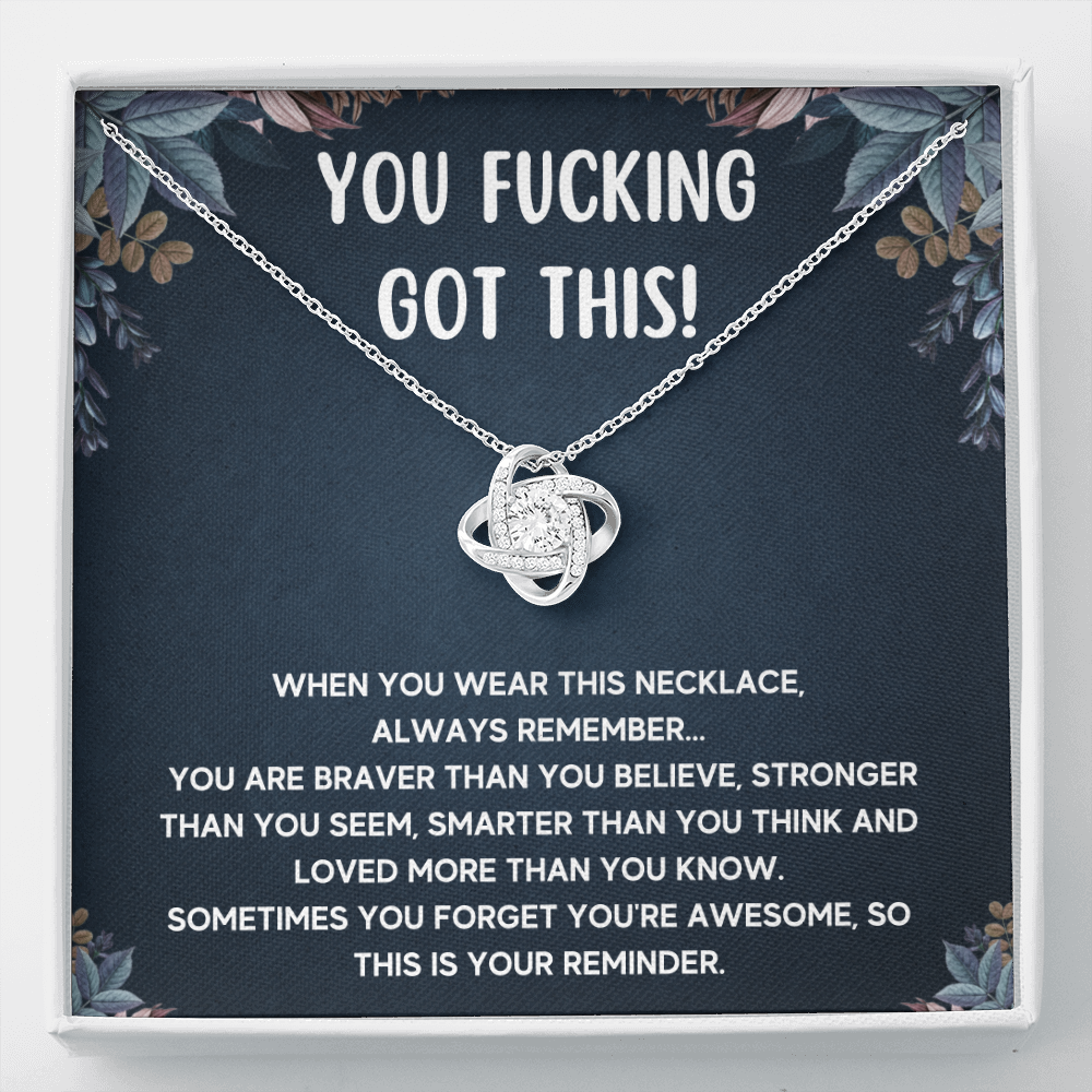 ENCOURAGEMENT BRAVER LOVE KNOT NECKLACE GIFT SET