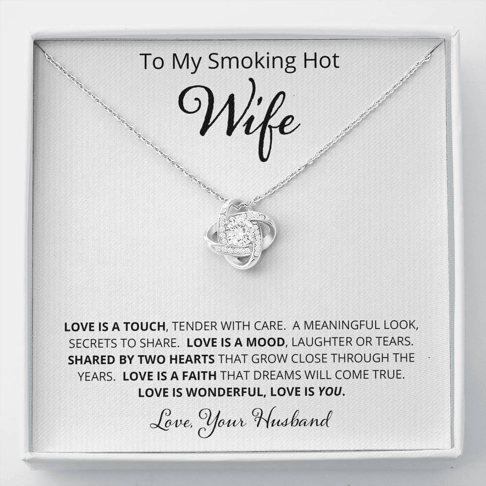 Wife, Love is a Touch, Love Knot Necklace