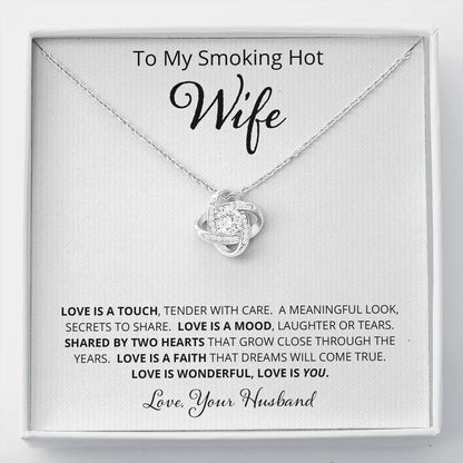 Wife, Love is a Touch, Love Knot Necklace