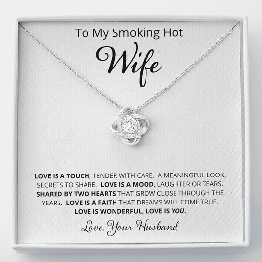 Wife, Love is a Touch, Love Knot Necklace