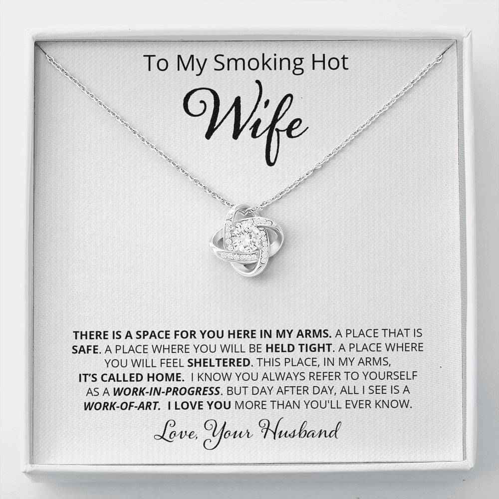 Wife, There is a Space for You, Love Knot Necklace