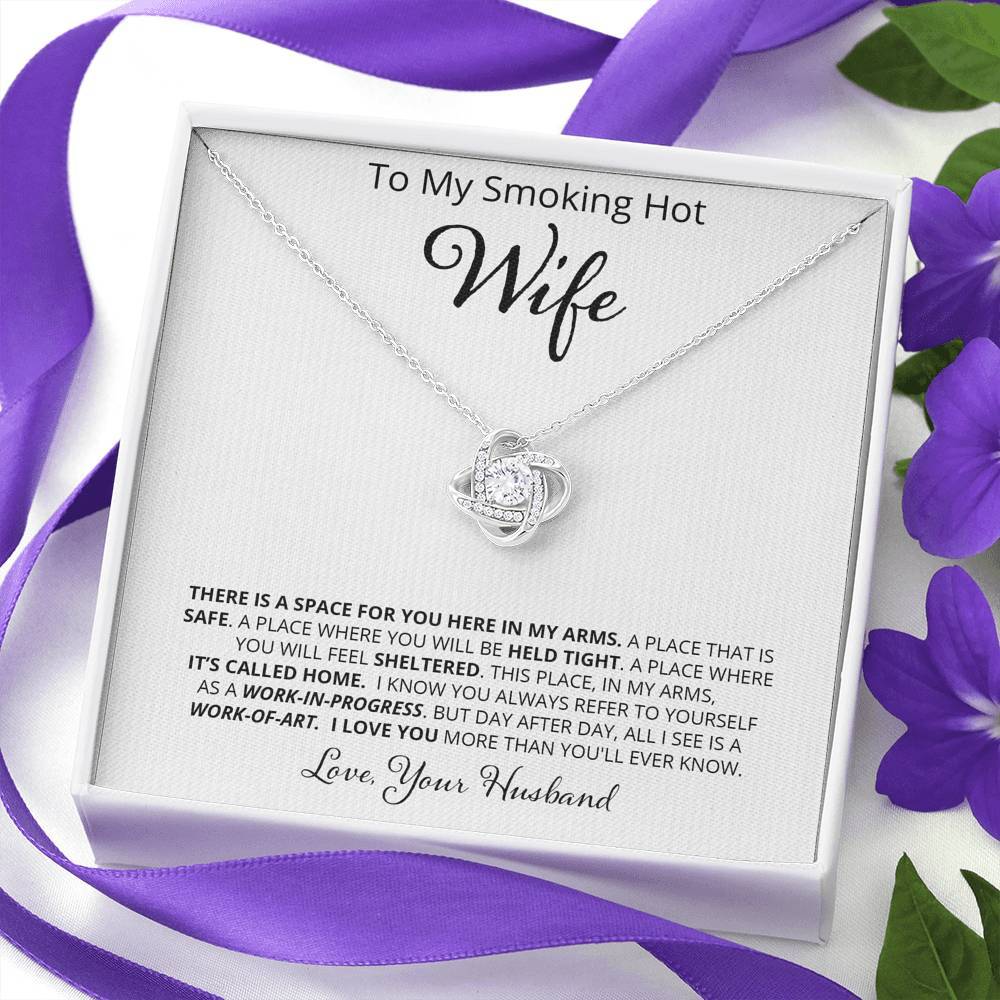 Wife, There is a Space for You, Love Knot Necklace