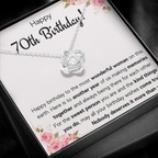 70TH BIRTHDAY MEMORIES LOVE KNOT NECKLACE GIFT SET