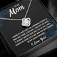 TO MY MOM LITTLE BOY BLACK LOVE KNOT NECKLACE GIFT SET