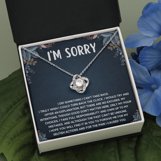 I'M SORRY POOR CHOICES LOVE KNOT NECKLACE GIFT SET