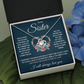 TO MY SISTER SQUEEZED LOVE KNOT NECKLACE GIFT SET