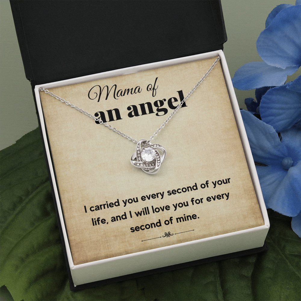 MAMA OF AN ANGEL LOVE KNOT NECKLACE GIFT SET