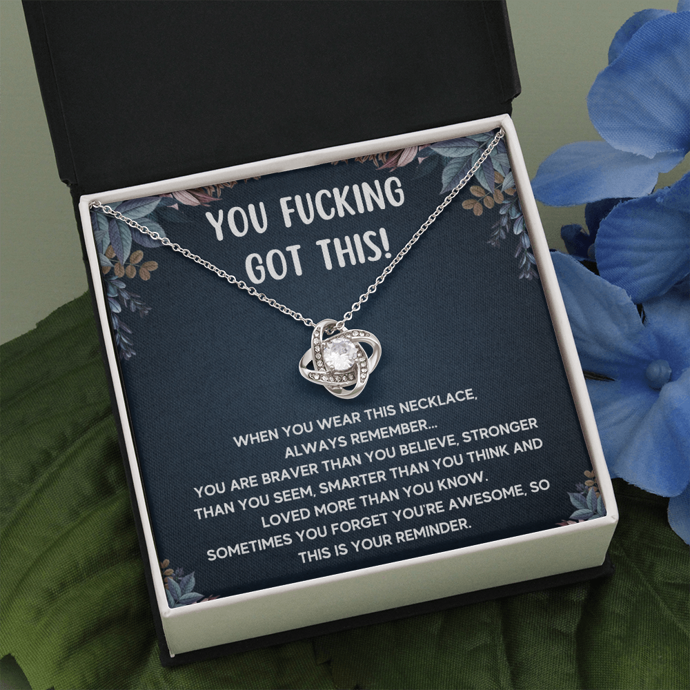 ENCOURAGEMENT BRAVER LOVE KNOT NECKLACE GIFT SET