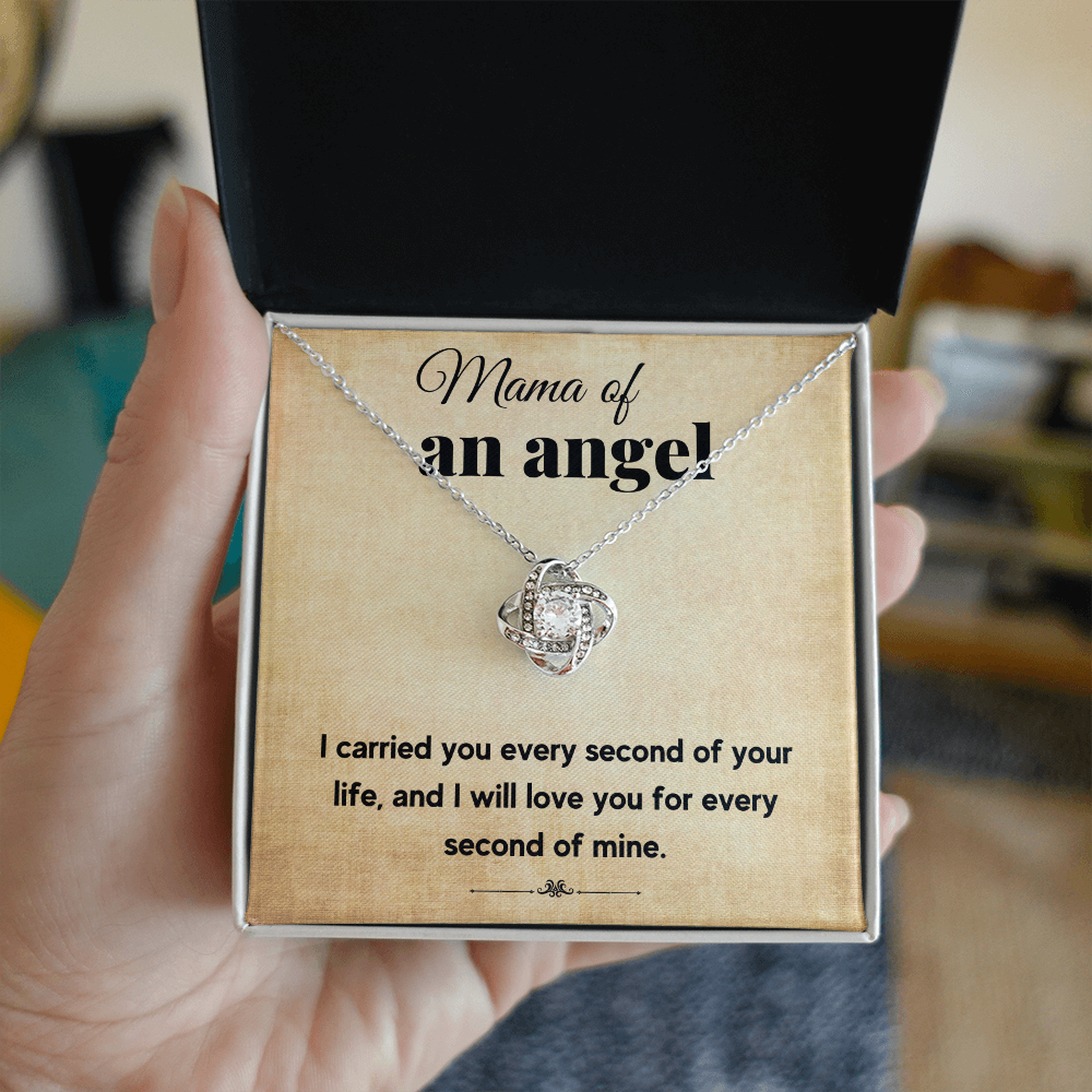 MAMA OF AN ANGEL LOVE KNOT NECKLACE GIFT SET