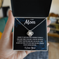 TO MY MOM LITTLE BOY BLACK LOVE KNOT NECKLACE GIFT SET