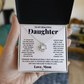 TO MY BEAUTIFUL DAUGHTER SQUEEZED LOVE KNOT NECKLACE GIFT SET