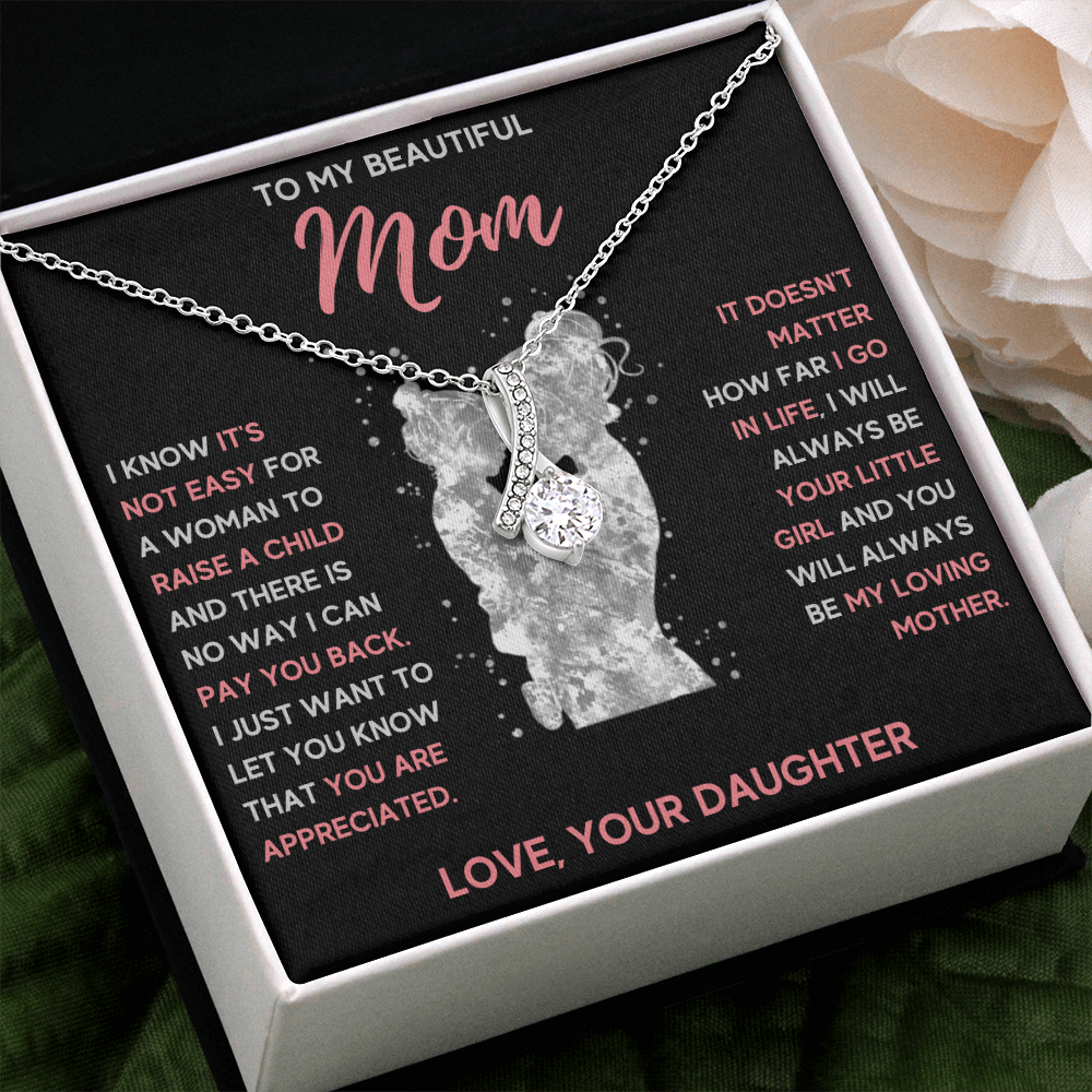 TO MY BEAUTIFUL MOM LITTLE GIRL ALLURING BEAUTY NECKLACE GIFT SET