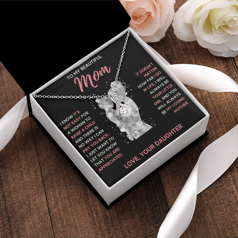 TO MY BEAUTIFUL MOM LITTLE GIRL ALLURING BEAUTY NECKLACE GIFT SET
