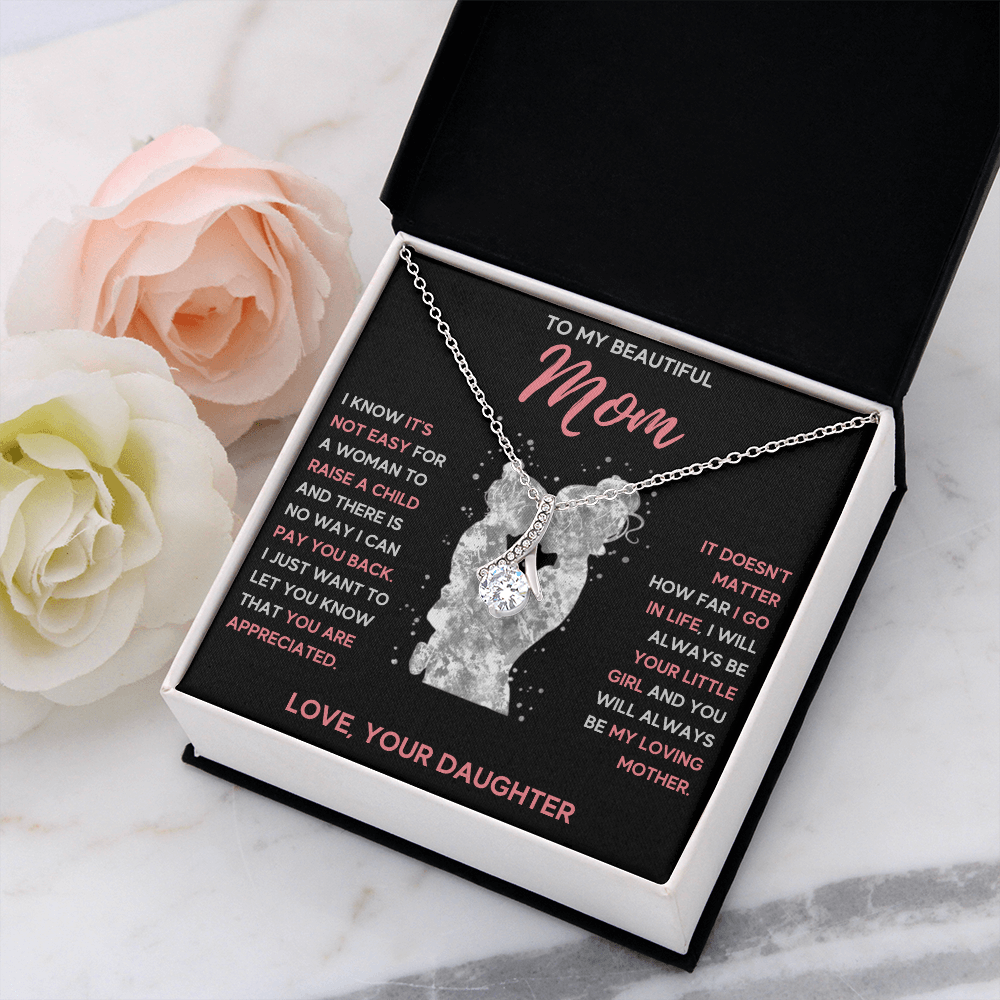TO MY BEAUTIFUL MOM LITTLE GIRL ALLURING BEAUTY NECKLACE GIFT SET