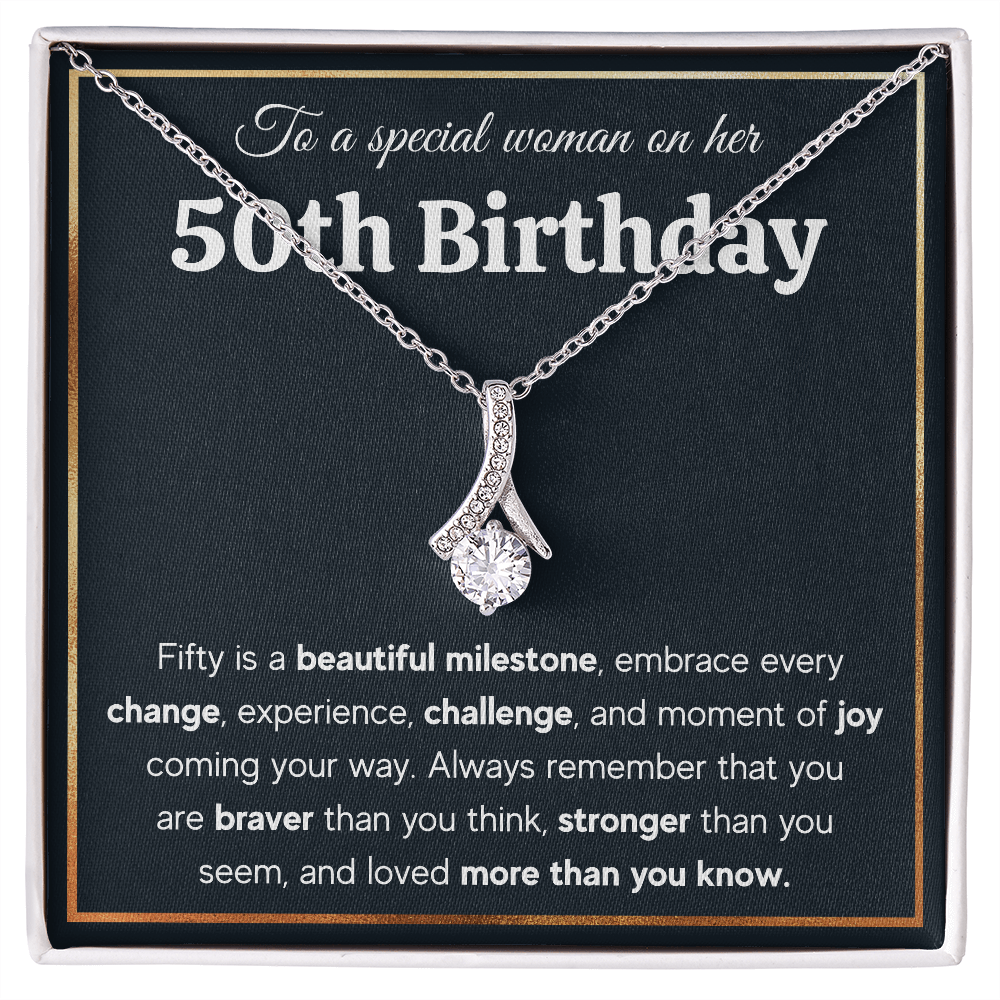 50TH BIRTHDAY MILESTONE ALLURING NECKLACE GIFT SET