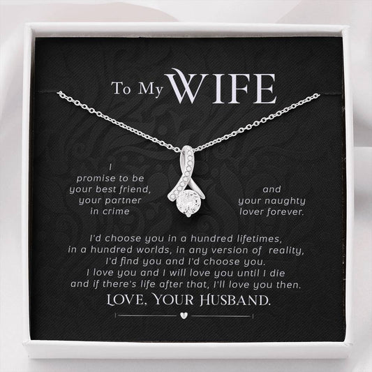 To My Wife - Your Partner In Crime - Alluring Beauty Necklace