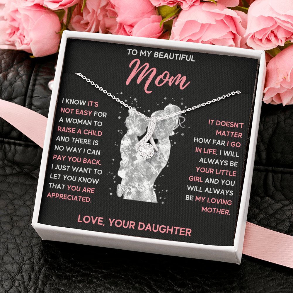 TO MY BEAUTIFUL MOM LITTLE GIRL ALLURING BEAUTY NECKLACE GIFT SET