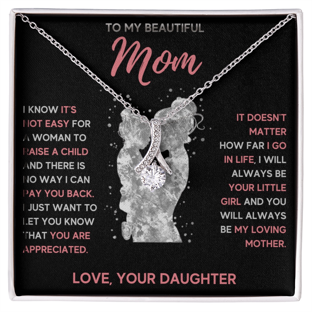 TO MY BEAUTIFUL MOM LITTLE GIRL ALLURING BEAUTY NECKLACE GIFT SET