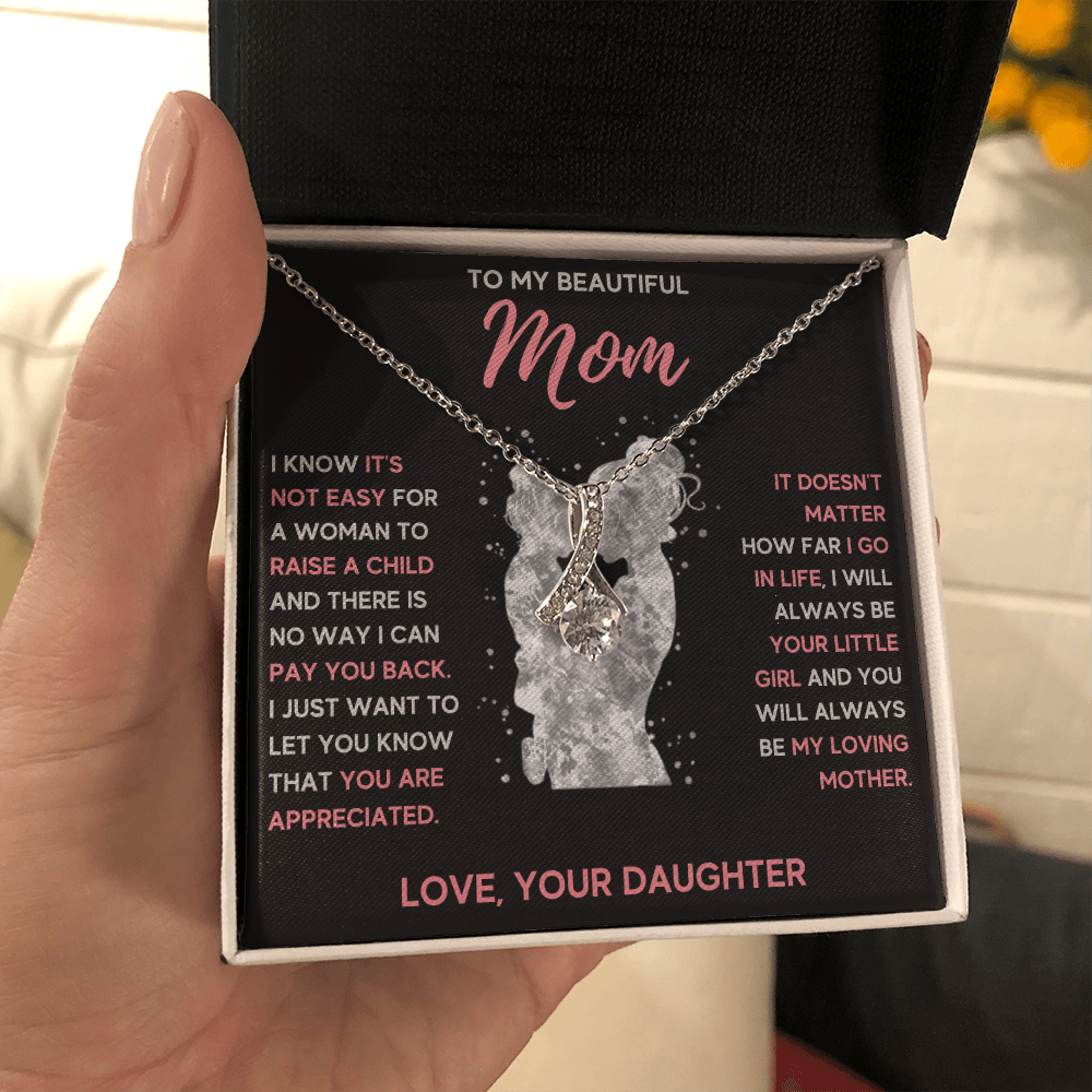 TO MY BEAUTIFUL MOM LITTLE GIRL ALLURING BEAUTY NECKLACE GIFT SET