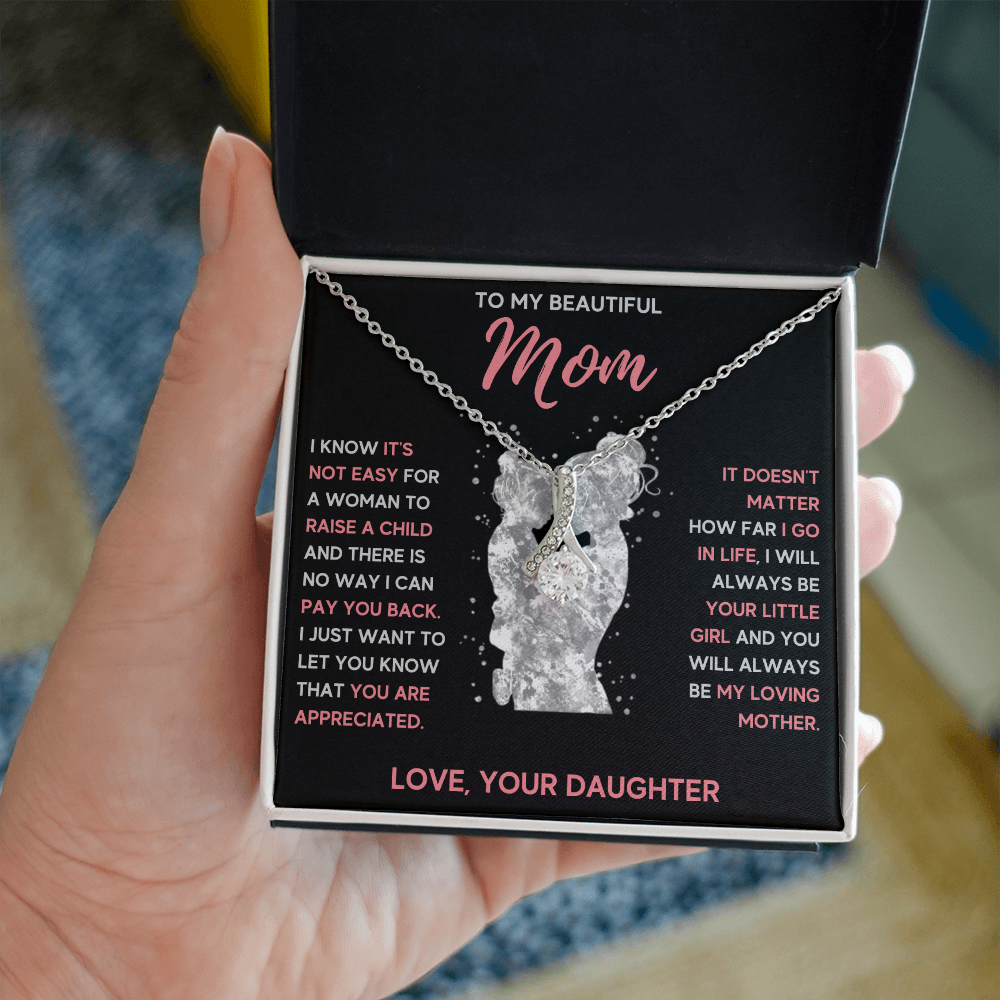 TO MY BEAUTIFUL MOM LITTLE GIRL ALLURING BEAUTY NECKLACE GIFT SET