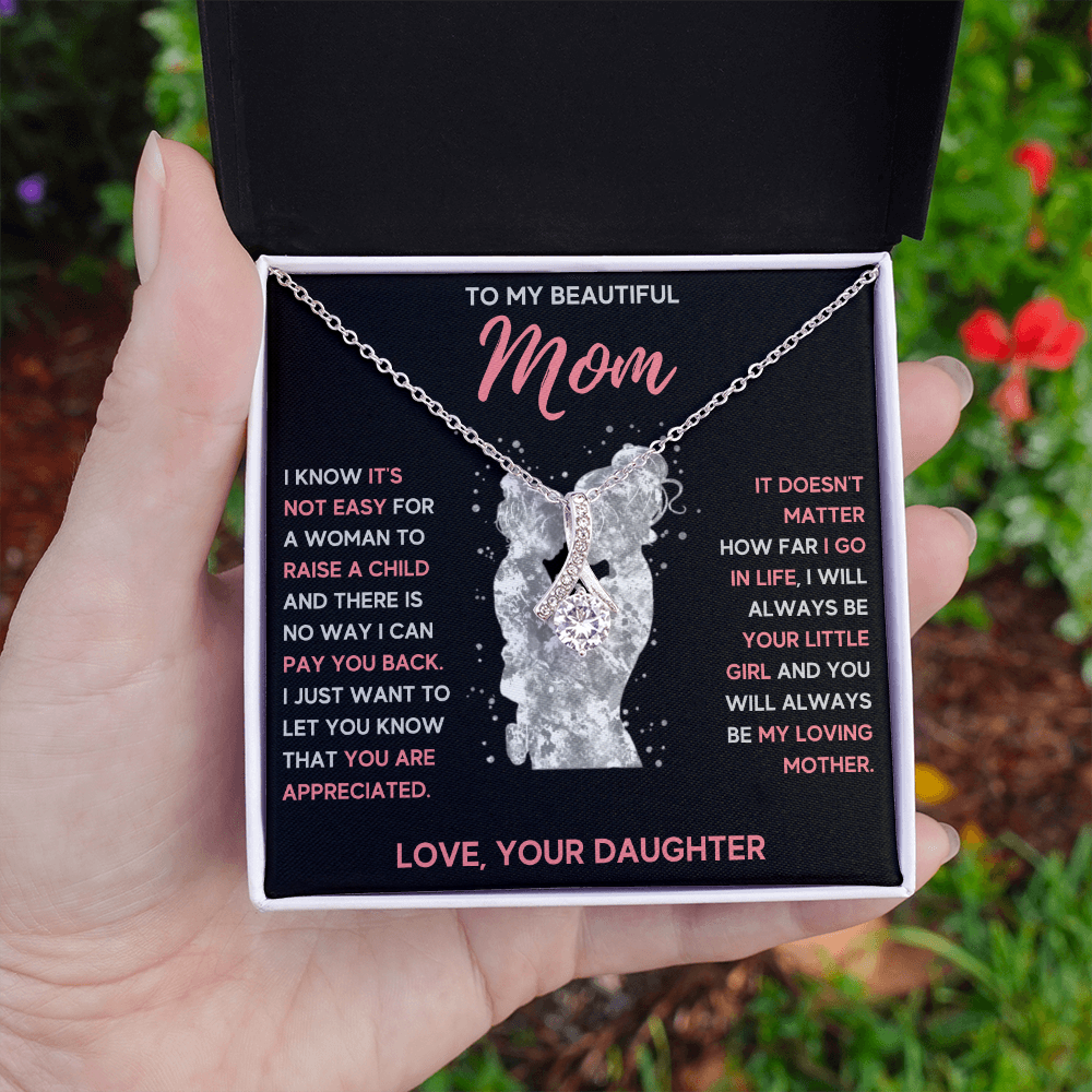 TO MY BEAUTIFUL MOM LITTLE GIRL ALLURING BEAUTY NECKLACE GIFT SET