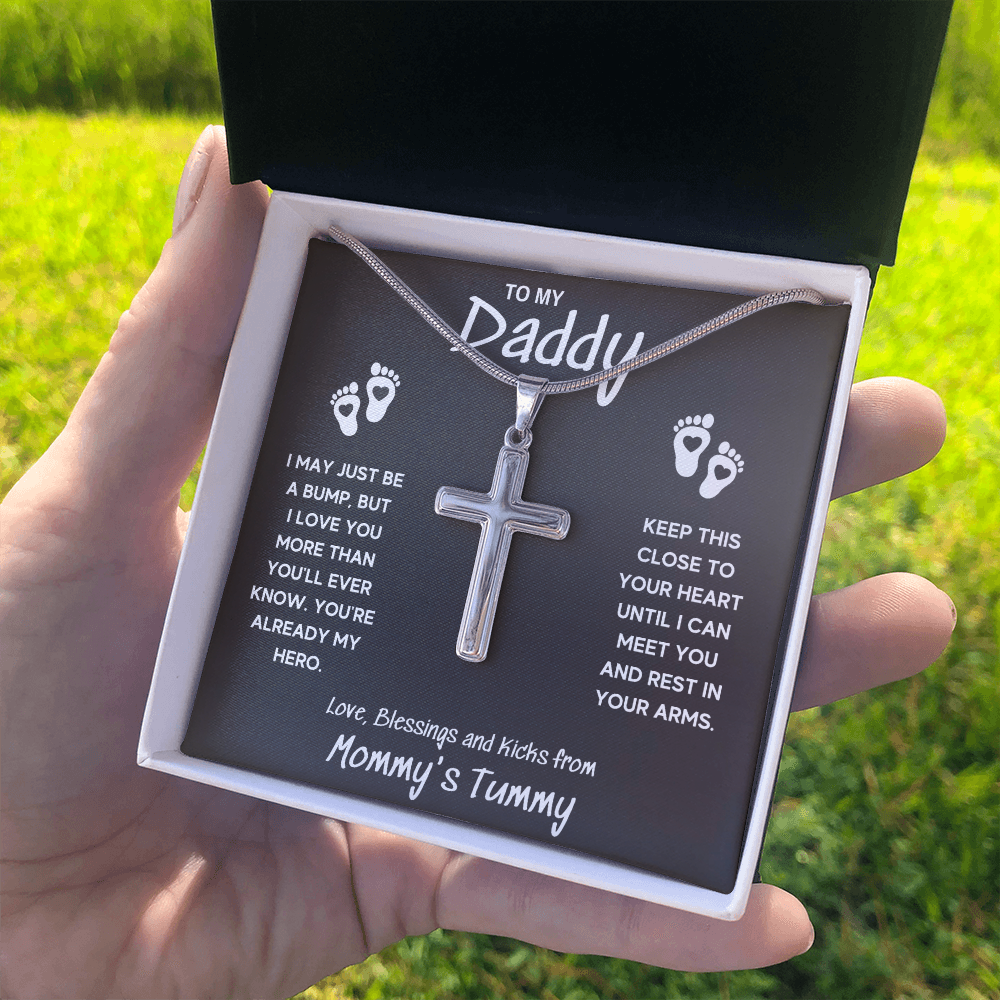 TO MY DADDY HERO CROSS NECKLACE GIFT SET