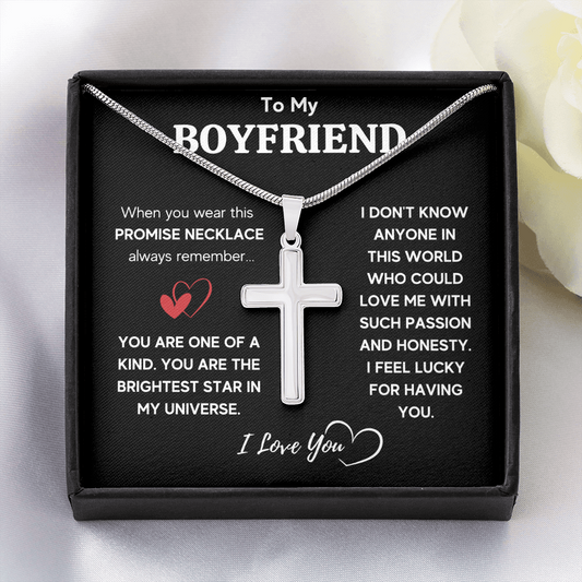 TO MY BOYFRIEND UNIVERSE CROSS NECKLACE GIFT SET