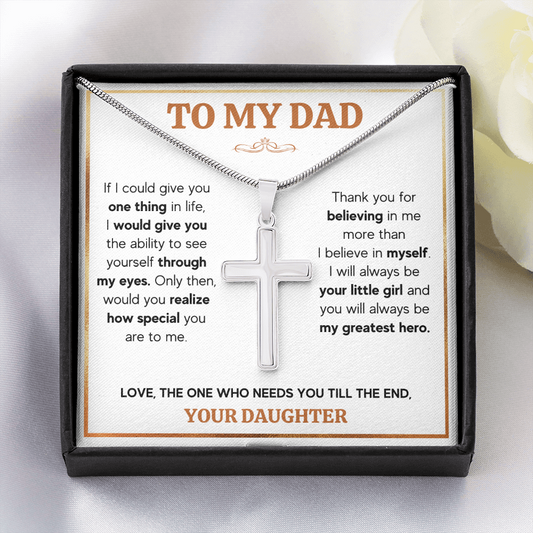 TO MY DAD TILL THE END CROSS NECKLACE GIFT SET