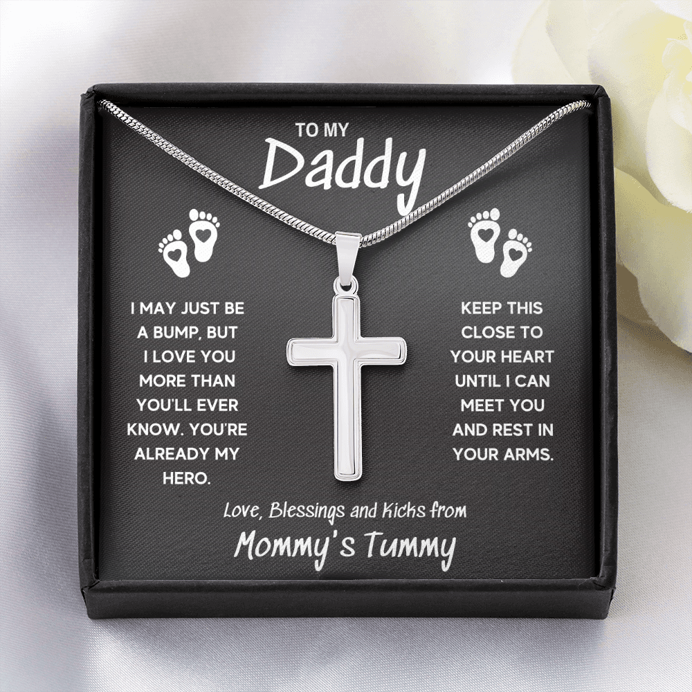 TO MY DADDY HERO CROSS NECKLACE GIFT SET