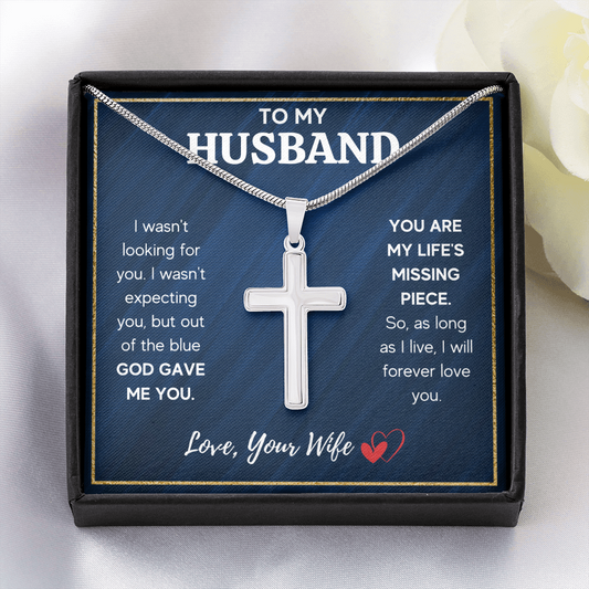TO MY HUSBAND PIECE CROSS NECKLACE GIFT SET