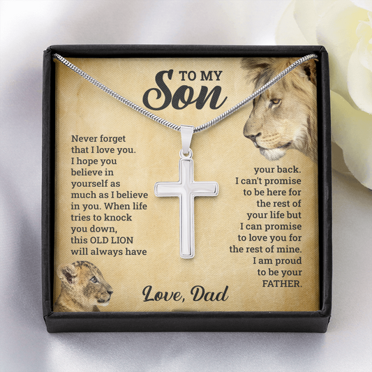 TO MY SON THIS OLD LION NECKLACE GIFT SET