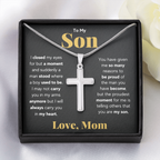 TO MY SON REASONS CROSS NECKLACE GIFT SET