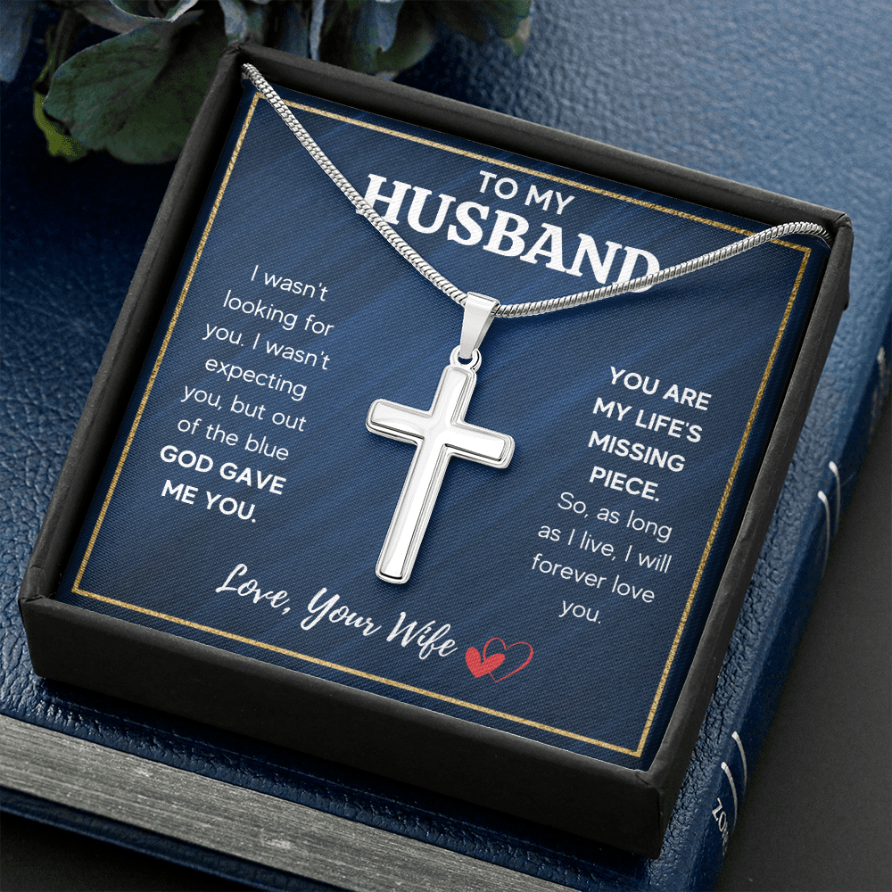 TO MY HUSBAND PIECE CROSS NECKLACE GIFT SET