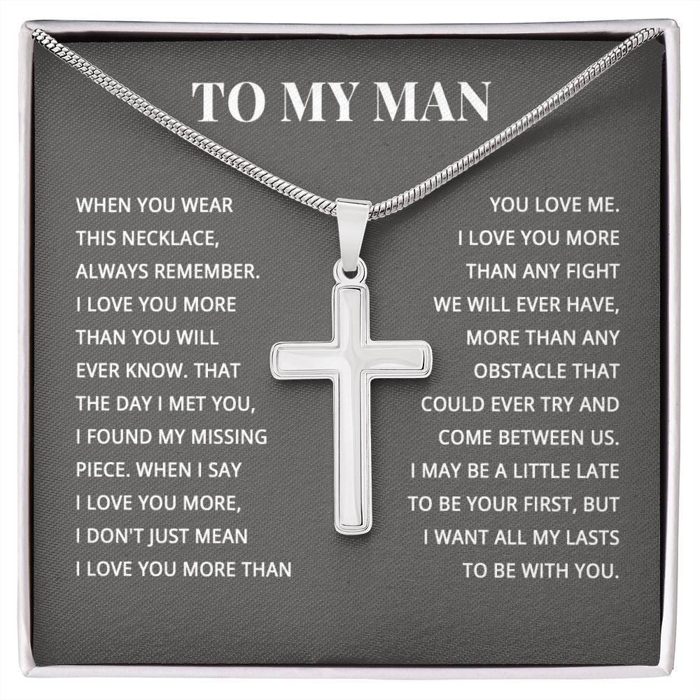 TO MY MAN ALL MY LASTS CROSS NECKLACE GIFT SET