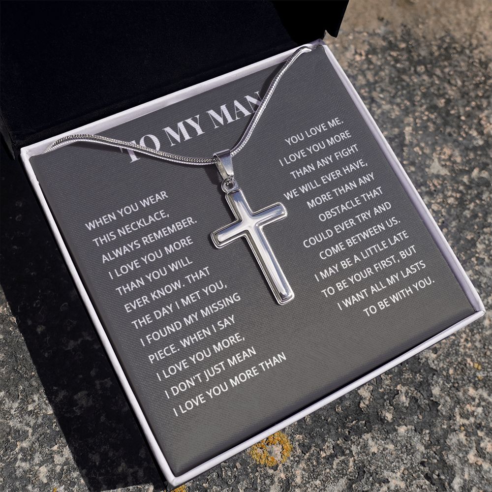 TO MY MAN ALL MY LASTS CROSS NECKLACE GIFT SET