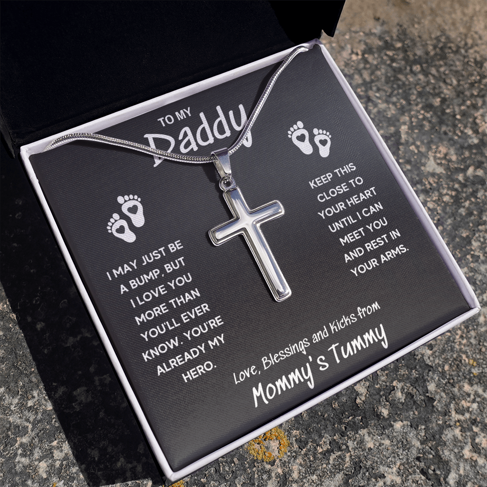 TO MY DADDY HERO CROSS NECKLACE GIFT SET
