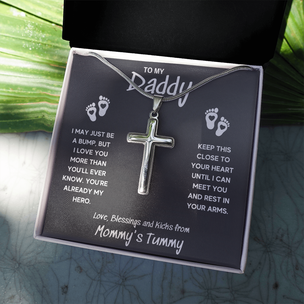 TO MY DADDY HERO CROSS NECKLACE GIFT SET